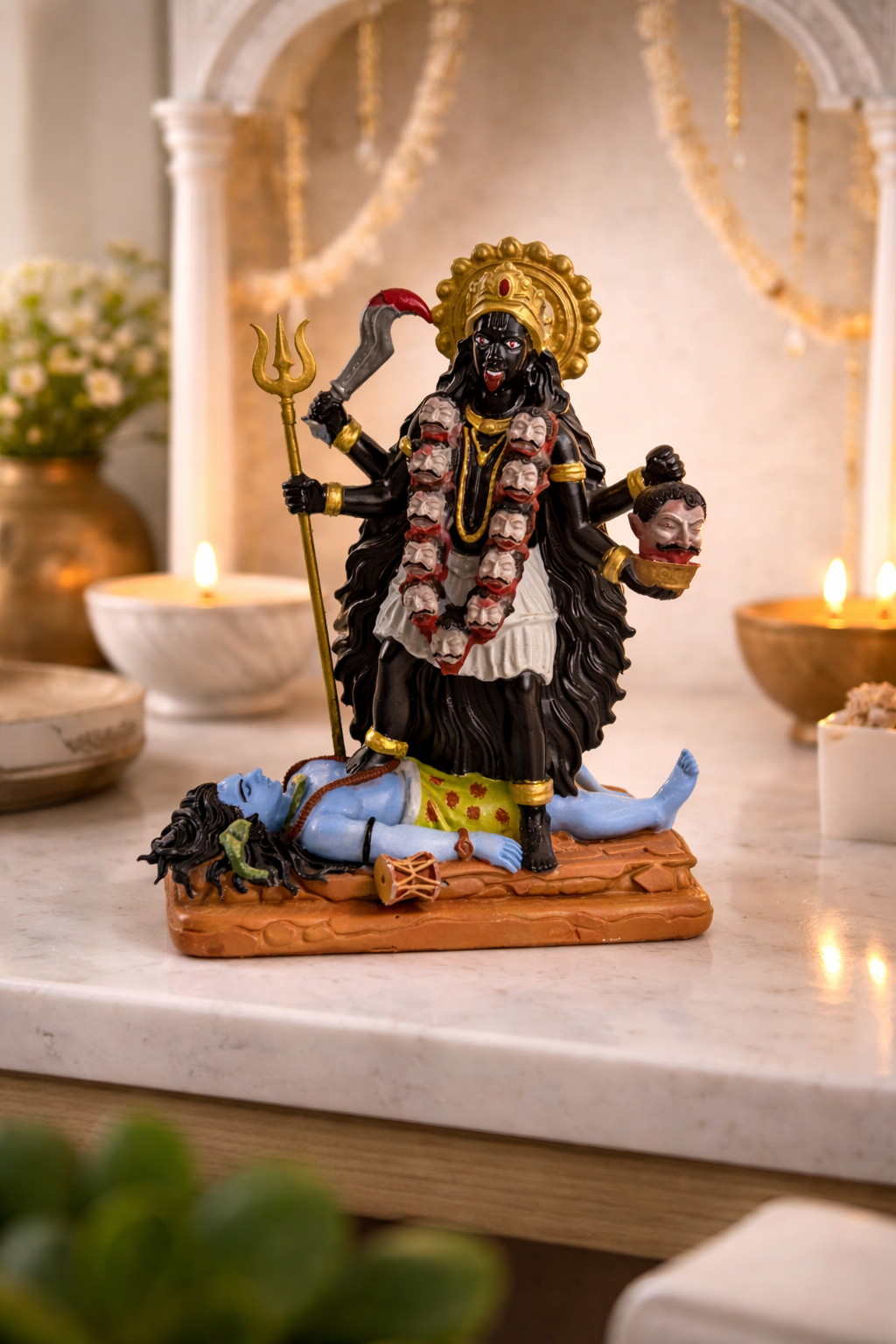 Mahakali Divine Idol – Protection & Strength Energy Statue (Handcrafted Finish)
