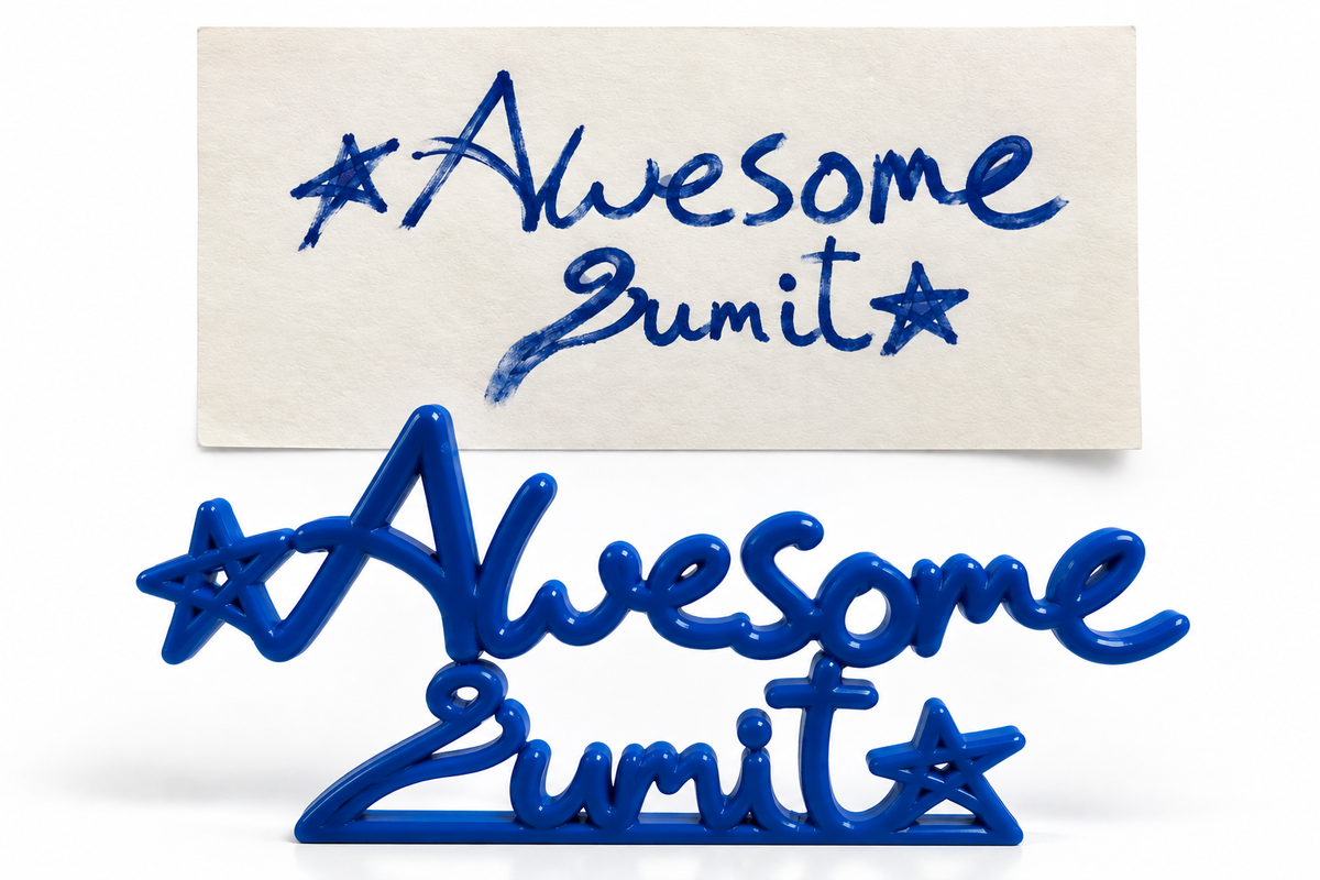 Custom 3D hand written stand
