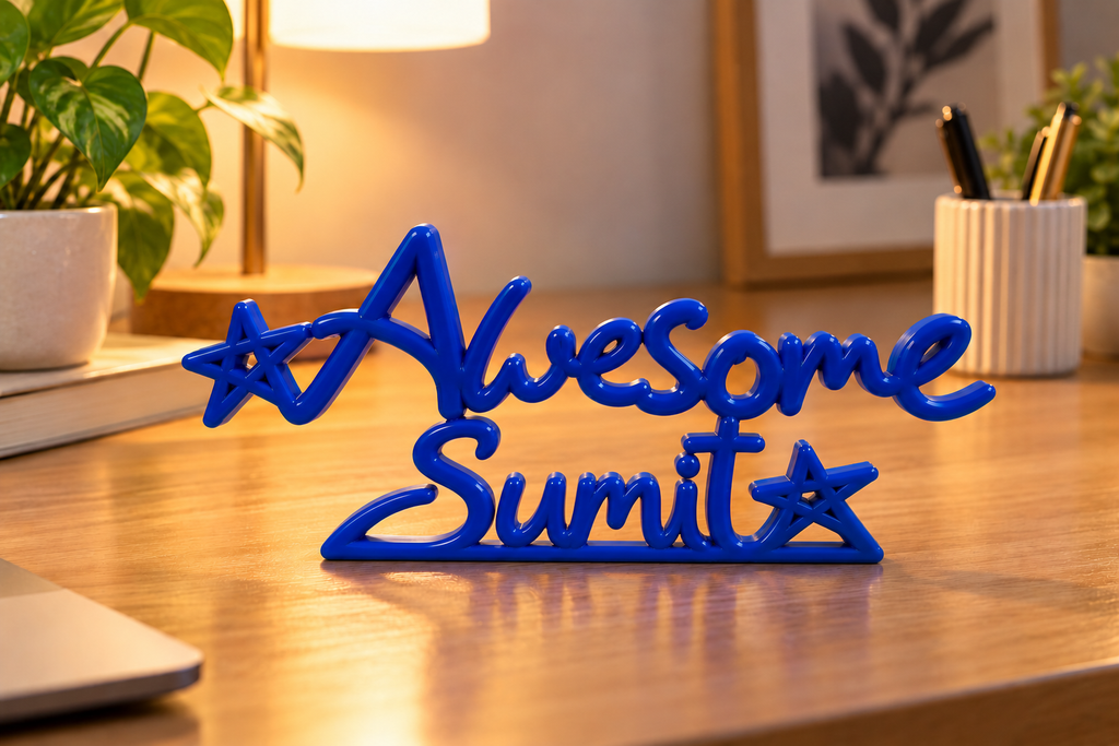 Custom 3D hand written stand