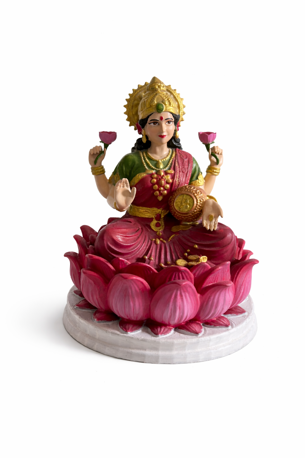 Mahalakshmi Lotus Idol – Prosperity & Wealth Blessing Statue (Handcrafted Finish)