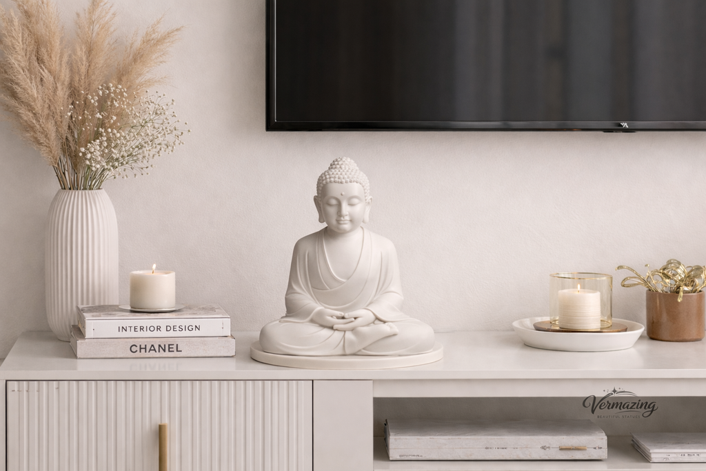 Lord Buddha in meditation – Stark White