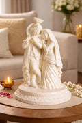 Divine Radha Krishna Silk White Idol – Elegant Spiritual Home Décor